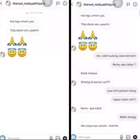 chat Rezky Aditya ke Citra Kirana