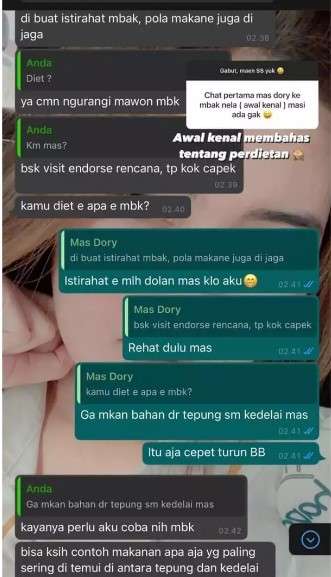 Chat Dory Harsa ke Nella Kharisma