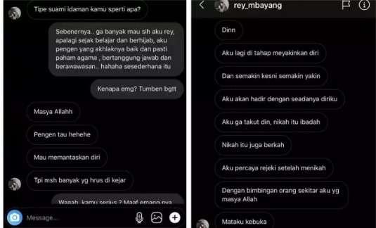Chat Rey Mbayang ke Dinda Hauw
