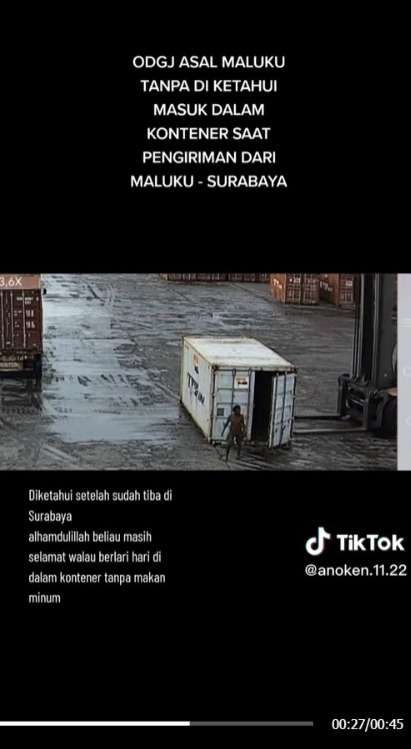 Viral ODGJ Ditemukan Terbawa Kontainer dari Maluku ke Surabaya