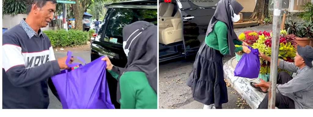 Potret Ria Ricis bagi-bagi sembako menjelang Ramadan