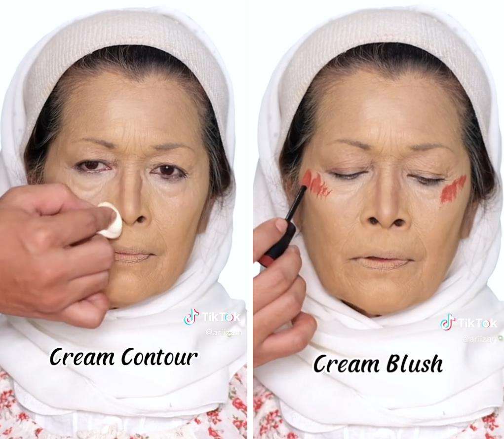 Wajah nenek-nenek dimakeup pakai lakban, auto jadi gadis perawan.