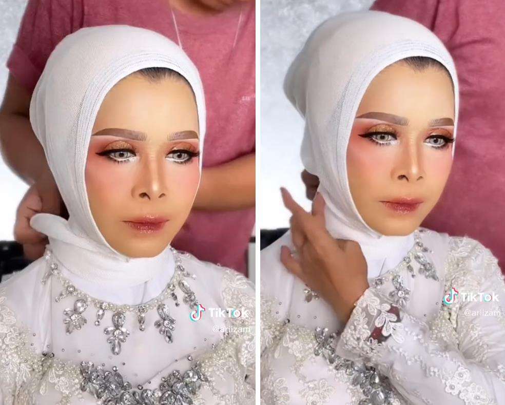 Wajah nenek-nenek dimakeup pakai lakban, auto jadi gadis perawan.