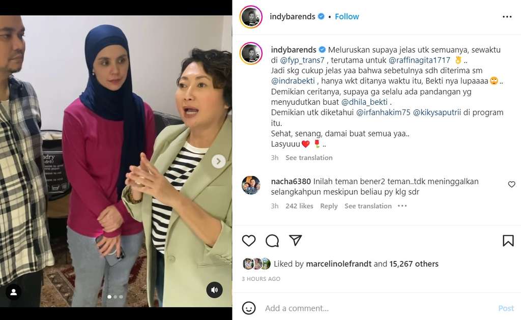 Indy Barend bareng Dilla dan Indra Bekti