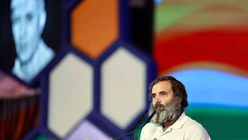 Rahul Gandhi saat berpidato di acara Kongres Rahul Gandhi saat berpidato di acara Kongres