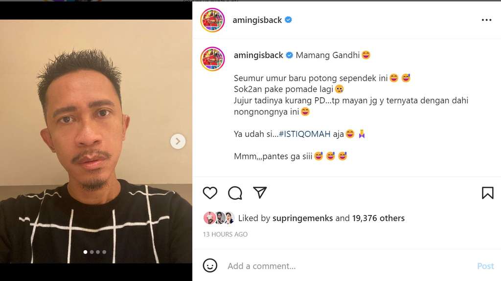 Penampilan baru Aming Sugandhi
