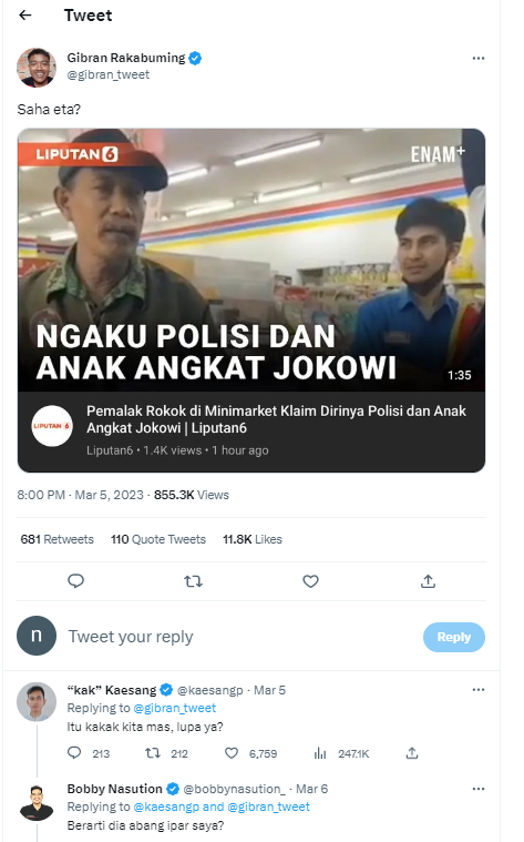 Twitter @gibran_tweet