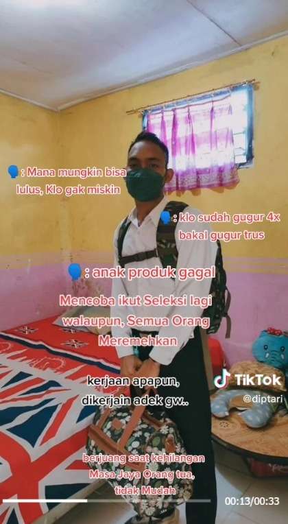 Empat Kali Gagal Lolos Jadi TNI, Pria ini Pantang Menyerah Sambil Bekerja Hingga Akhirnya Berhasil