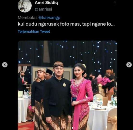 Momen Kocak Warganet Edit Foto Saat Ada Sosok Gibran di Belakang Kaesang dan Erina Gudono
