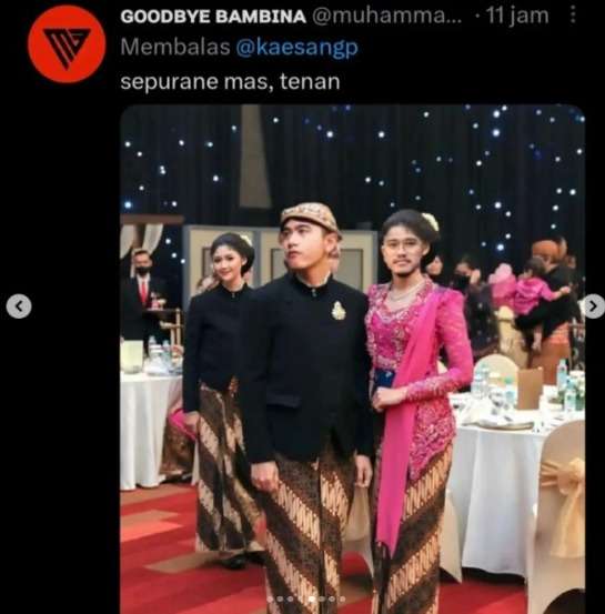 Momen Kocak Warganet Edit Foto Saat Ada Sosok Gibran di Belakang Kaesang dan Erina Gudono