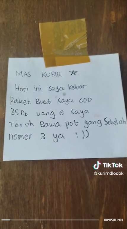 Momen Kocak Drama Kurir COD, Cari Uang di Pot Bunga Sampai Cosplay Jadi Kartun Dora