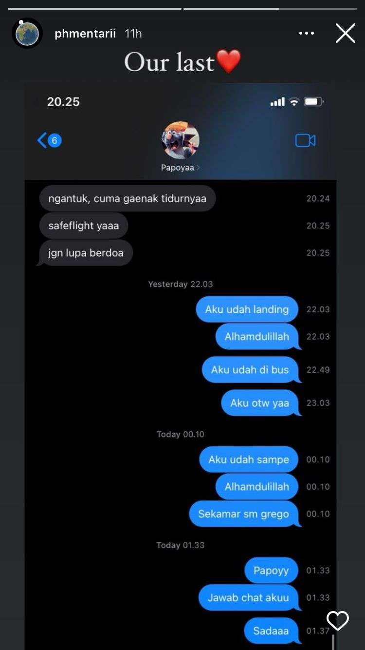 Pitha Haningtyas Ungkap Chat Terakhir dengan Kekasihnya, Syabda Perkasa Belawa