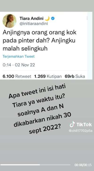 Viral Warganet Kaitkan Cuitan Lama di Twitter Tiara Andini dengan Isu Asmara Alshad Ahmad