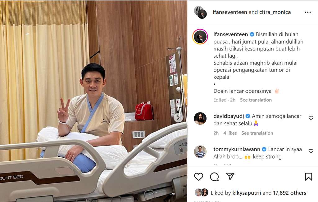 Ifan Seventeen bersiap jalani operasi tumor