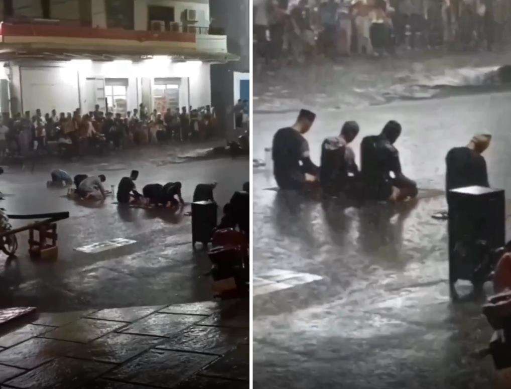 Viral sholat berjamaah, jamaah lelaki berada di belakang jamaah perempuan.