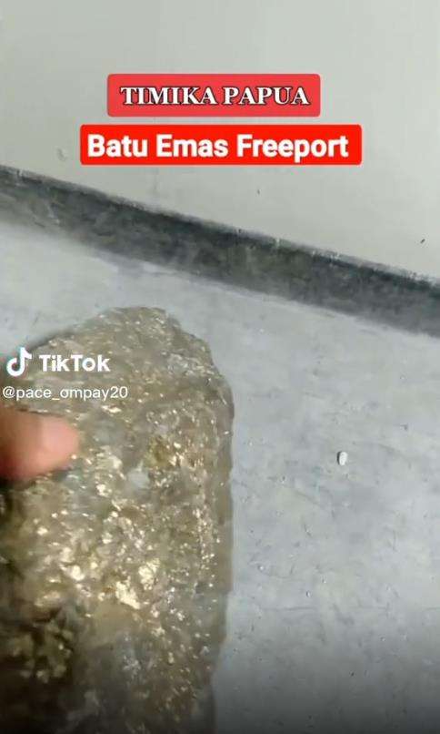 Batu emas Freeport Indonesia.