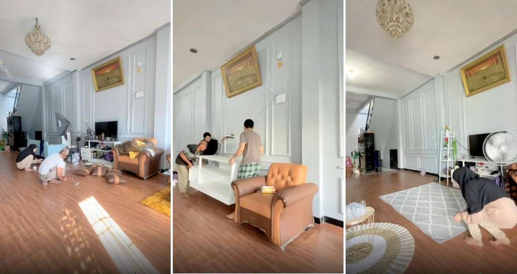 Makeover ruang tamu buat menyambut Lebaran.