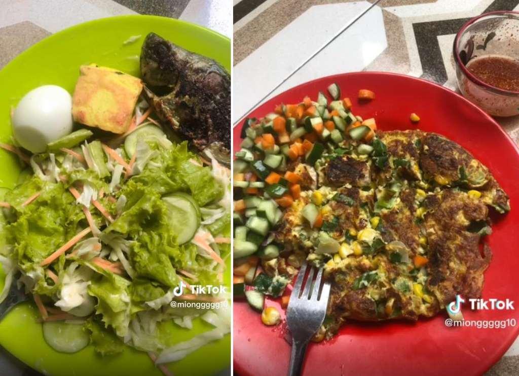 Tanpa nasi, menu makan Mia penuh serat dan protein.