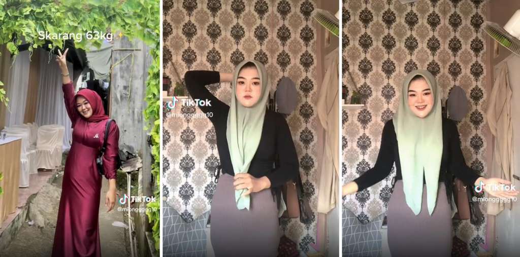 Mia kini bisa memakai busana favoritnya yang dulu tidak muat di badannya.
