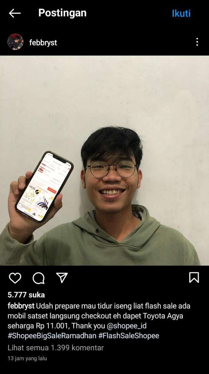 Viral Kisah Seorang Pria yang Berhasil Beli Toyota Agya Rp 11 Ribu di Shopee, Seperti Apa?
