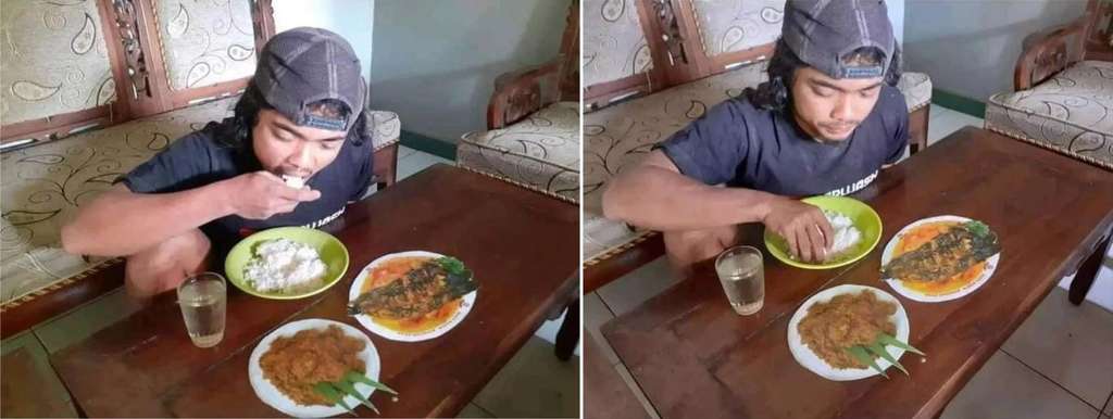 Aksi buka puasa yang biking ngakak.