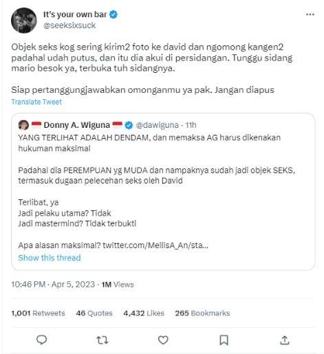 Dituntut 4 tahun penjara, AG Pacar Mario Dandy Ternyata Bohong Soal Isu Pelecehan, Sering Kirim Foto ke David Meski Sudah Putus
