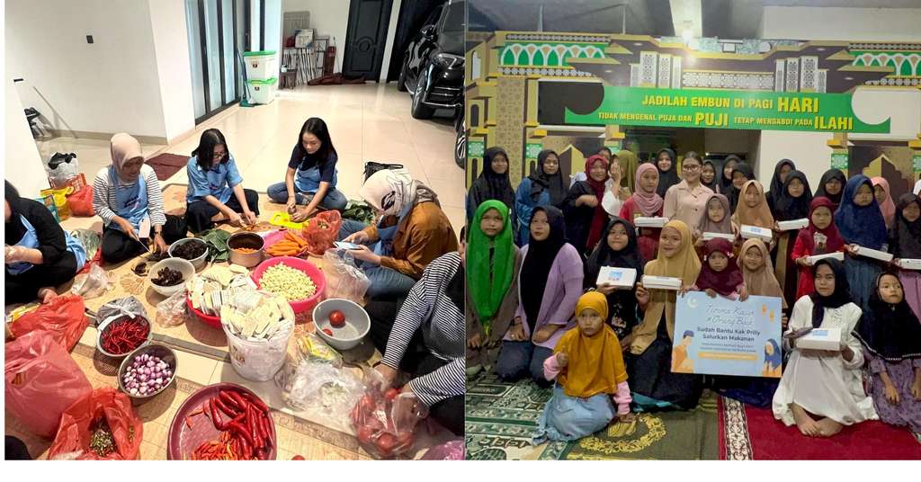 Potret Prilly masak buat anak yatim