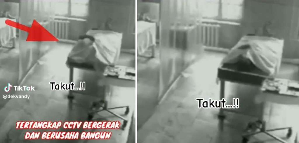 Penampakan jenazah bergerak dan berusaha bangun.