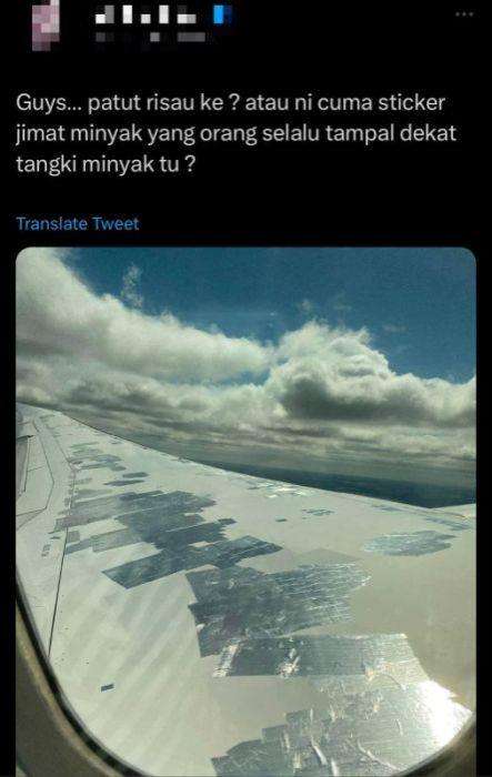 Penumpang auto deg-degan pas lihat sayap pesawatnya penuh lakban.