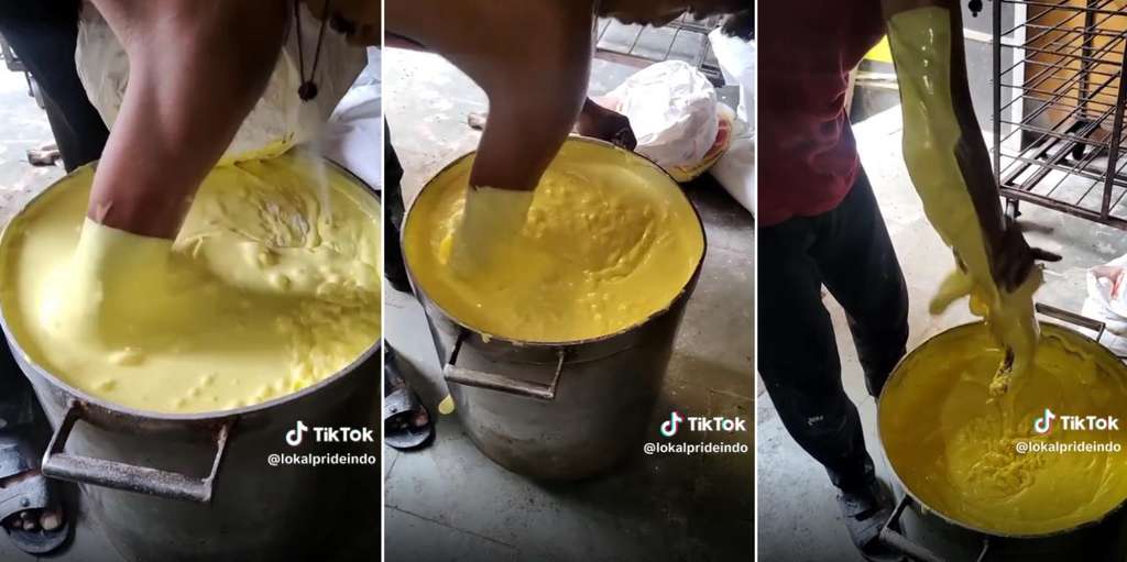 Proses pembuatan kue bolu ala India yang bikin mual.