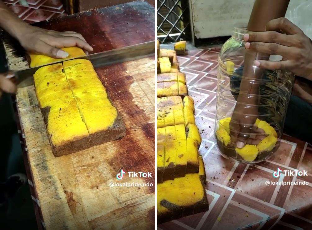 Proses pembuatan kue bolu ala India yang bikin mual.