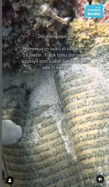 Penyelam Afrika Selatan Temukan Alquran di Dasar Laut, Terbuka Ayat Tentang Kisah Nabi Nuh