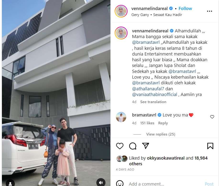 Unggahan Venna Melinda