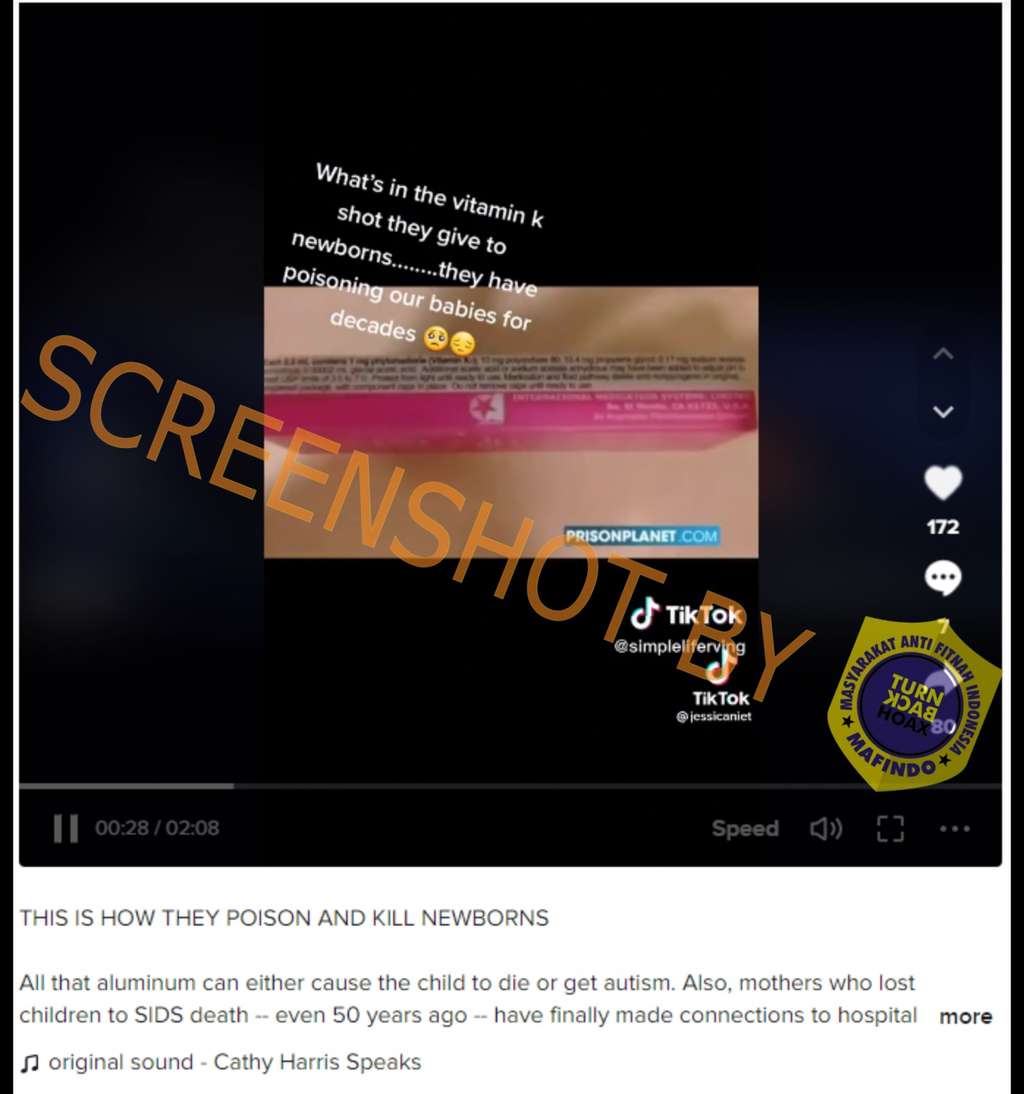 Cek Fakta: Kandungan dalam Suntikan Vitamin K Berbahaya Bagi Bayi yang Baru Lahir