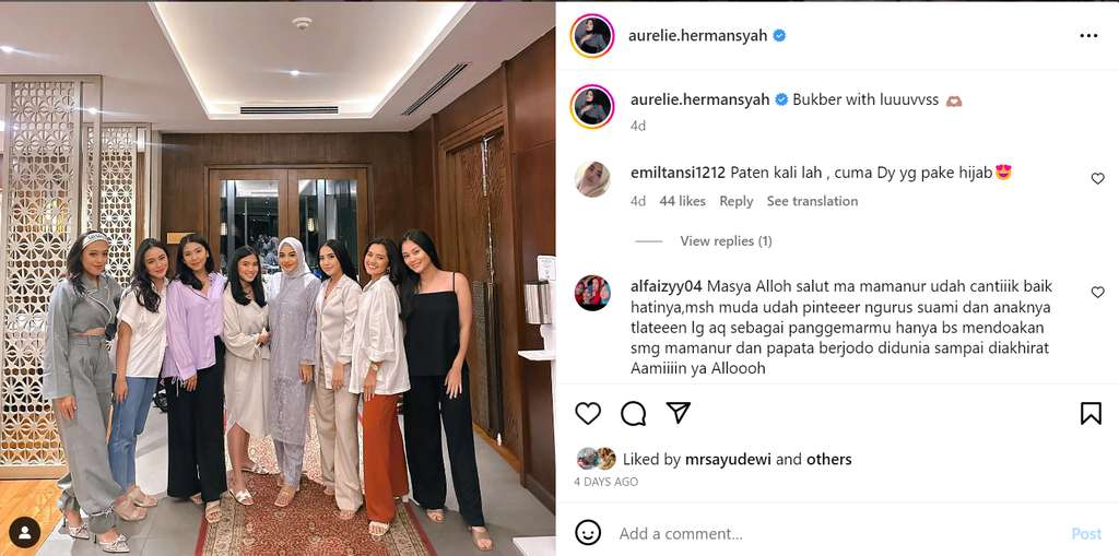 Potret Aurel bukber bareng bestie SMA