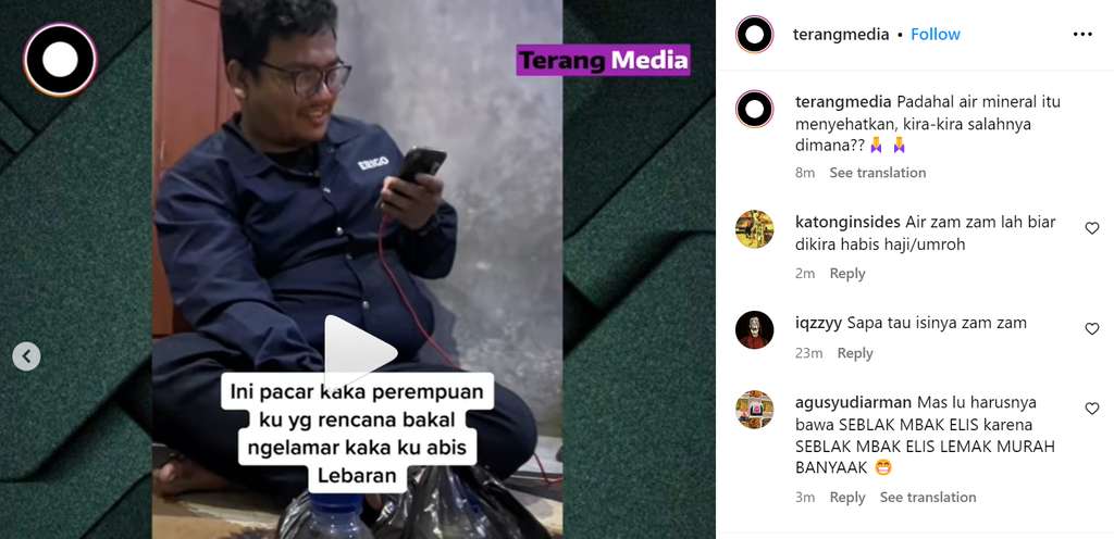 Viral pria berkunjung ke rumah pacar bawa air mineral
