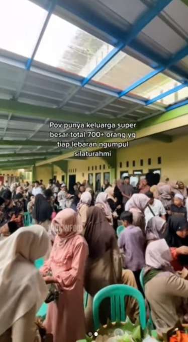 Viral Lebaran Keluarga Super Besar Mirip Acara Hajatan, yang Hadir Hingga Lebih 700 Orang