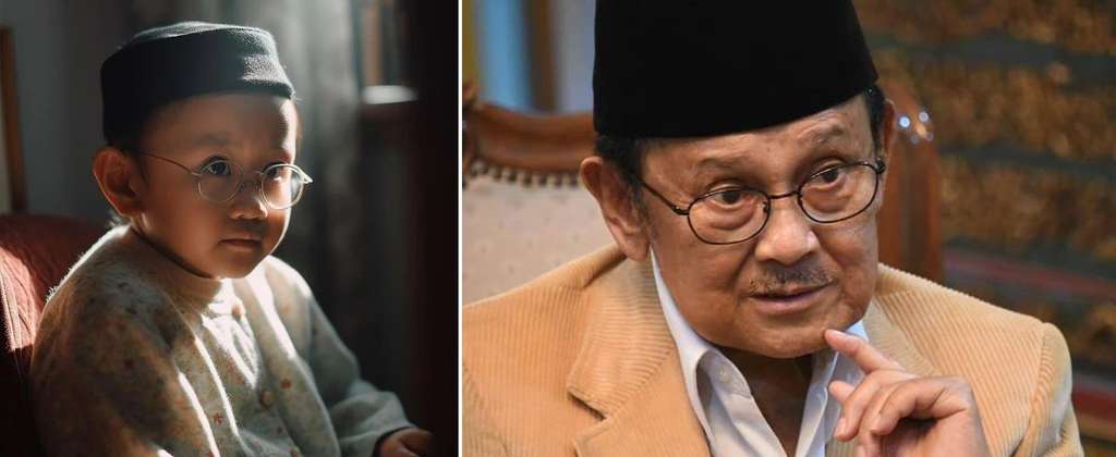 Potret wajah Presiden Indonesia versi anak-anak.