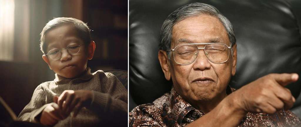 Potret wajah Presiden Indonesia versi anak-anak.