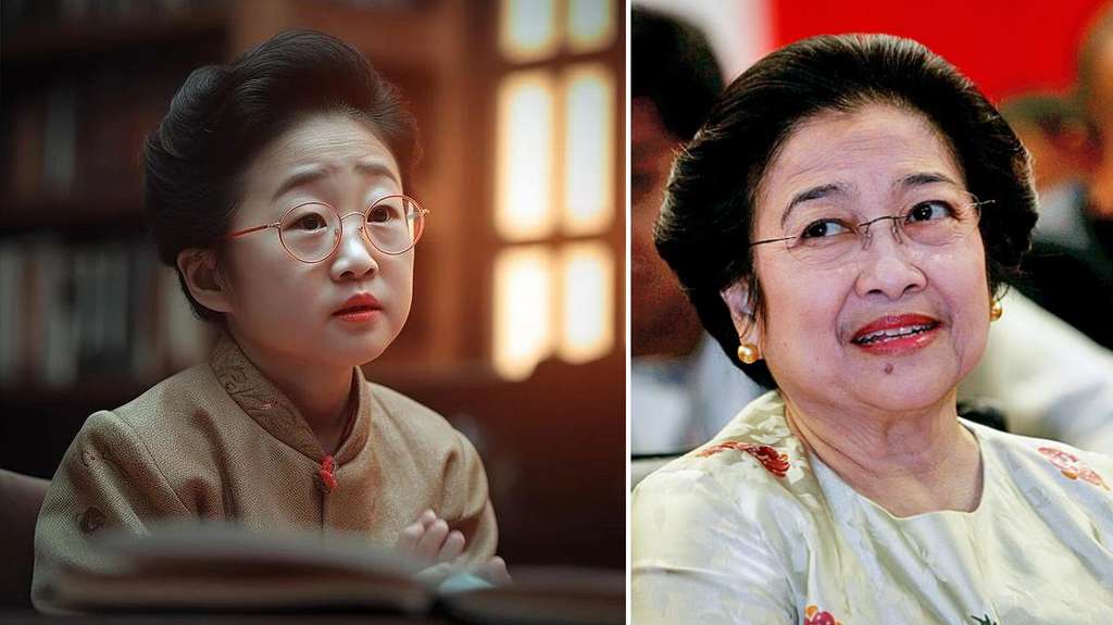 Potret wajah Presiden Indonesia versi anak-anak.