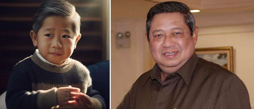 Potret wajah Presiden Indonesia versi anak-anak.