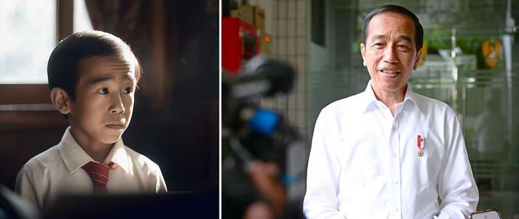 Potret wajah Presiden Indonesia versi anak-anak.