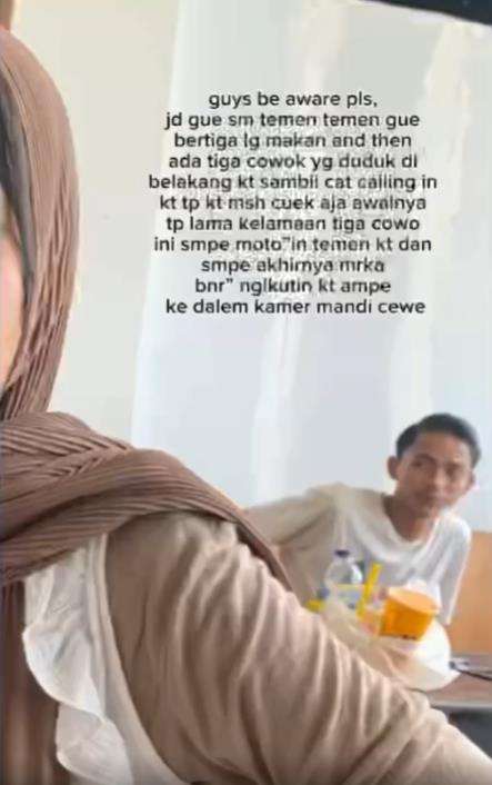 Viral tiga cewek digoda dan dikuntit cowok hingga ke toilet.