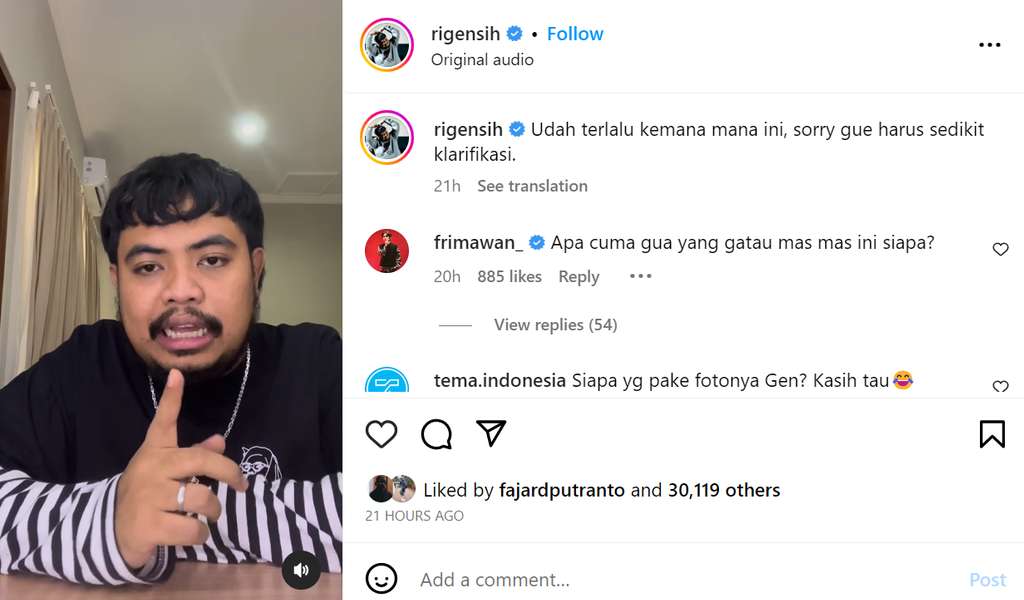 Rigen murka wajahnya dijadikan berita perselingkuhan Rigen murka wajahnya dijadikan berita perselingkuhan