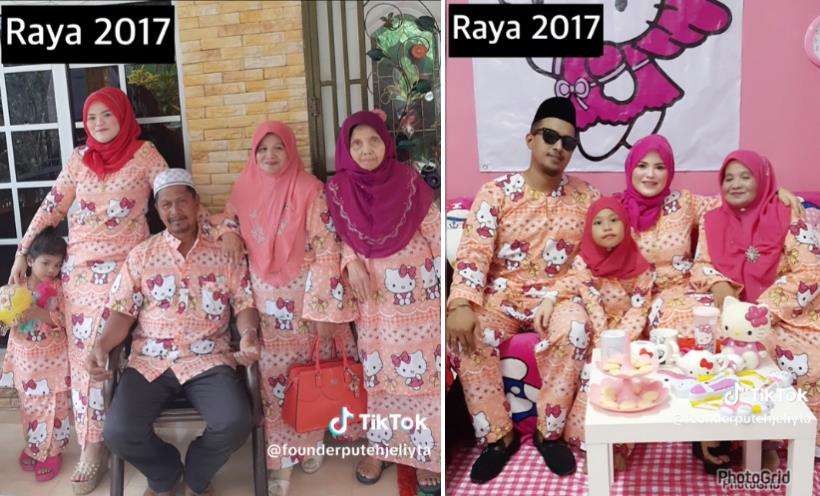 Baju Lebaran unik bertema Hello Kitty.