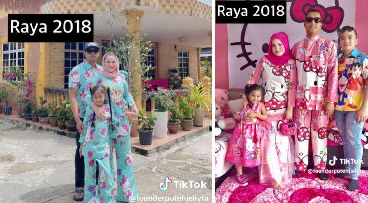 Baju Lebaran unik bertema Hello Kitty.
