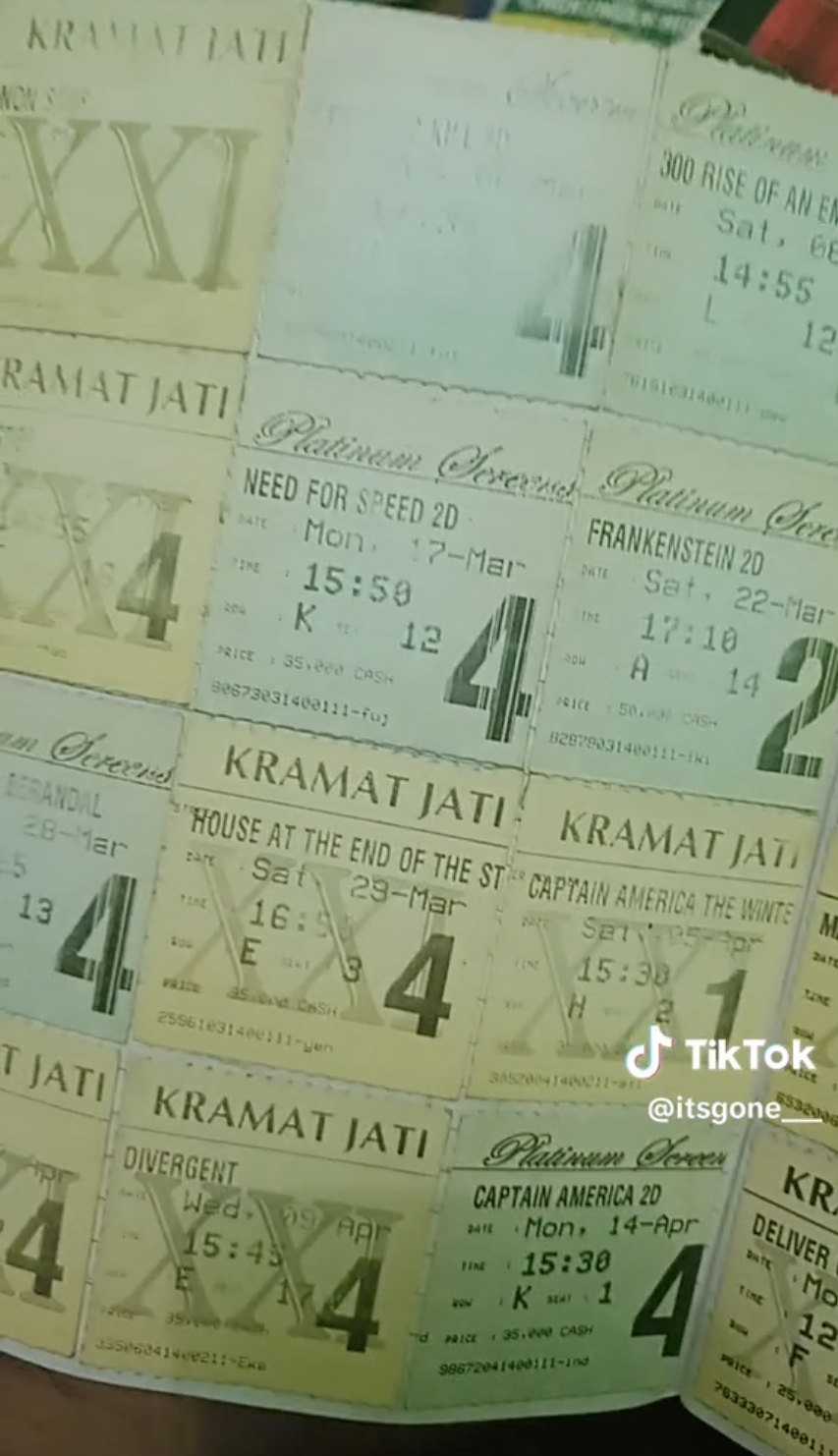 TikToker Simpan Tiket Bioskop
