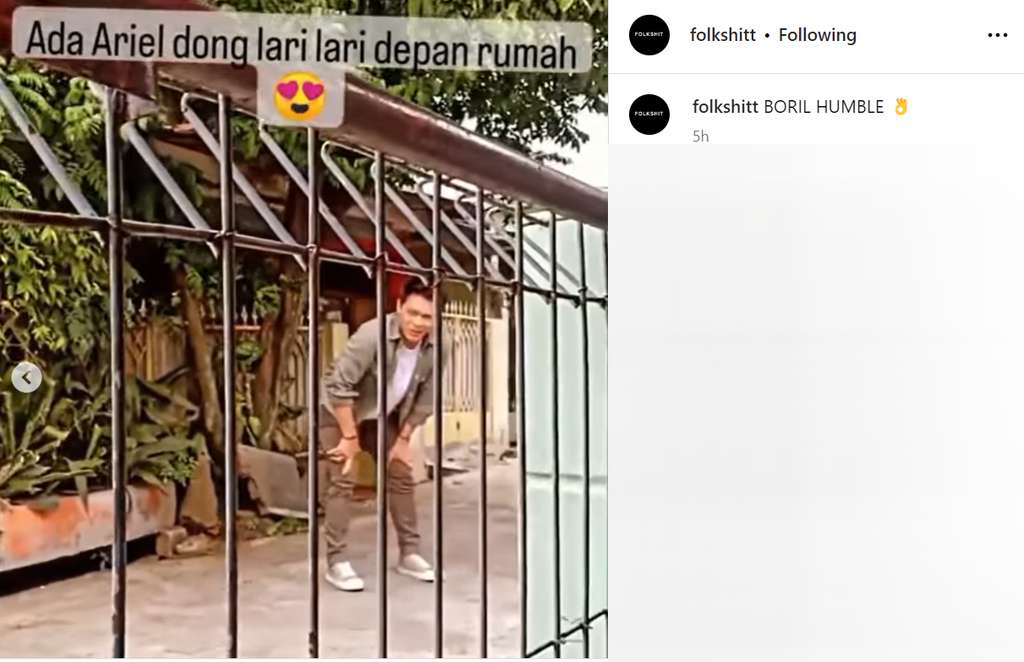 Ariel Noah lari-larian di depan rumah fans