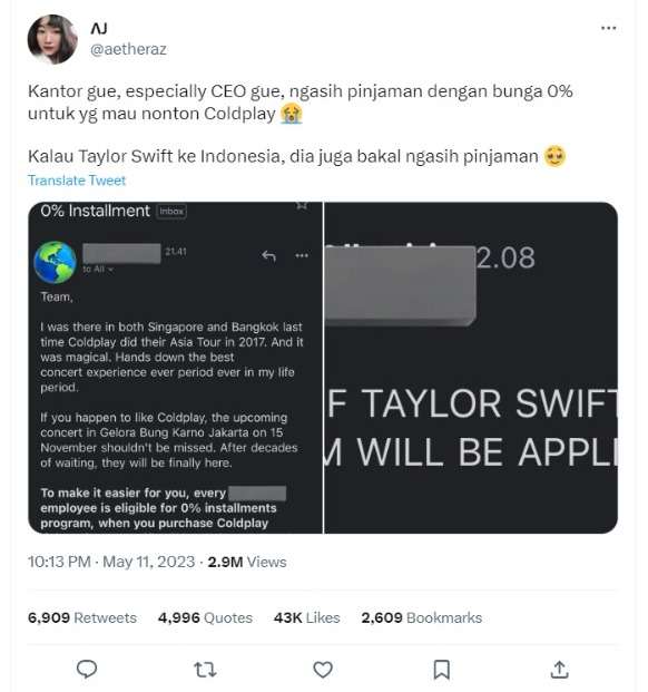 Viral Perusahaan Kasih Pinjaman Tanpa Bunga Untuk Pegawainya Nonton Konser Coldplay