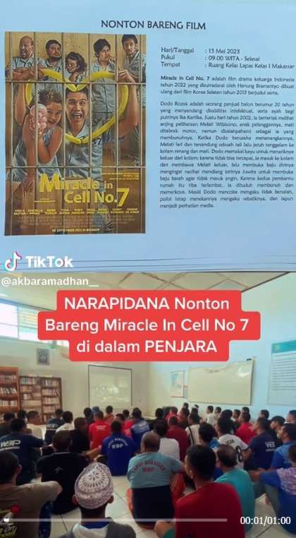 Momen Haru Narapidana Nobal FIlm Miracle in Cell No.7 di Penjara, Bikin Mewek Berjamaah